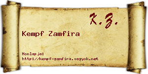 Kempf Zamfira névjegykártya